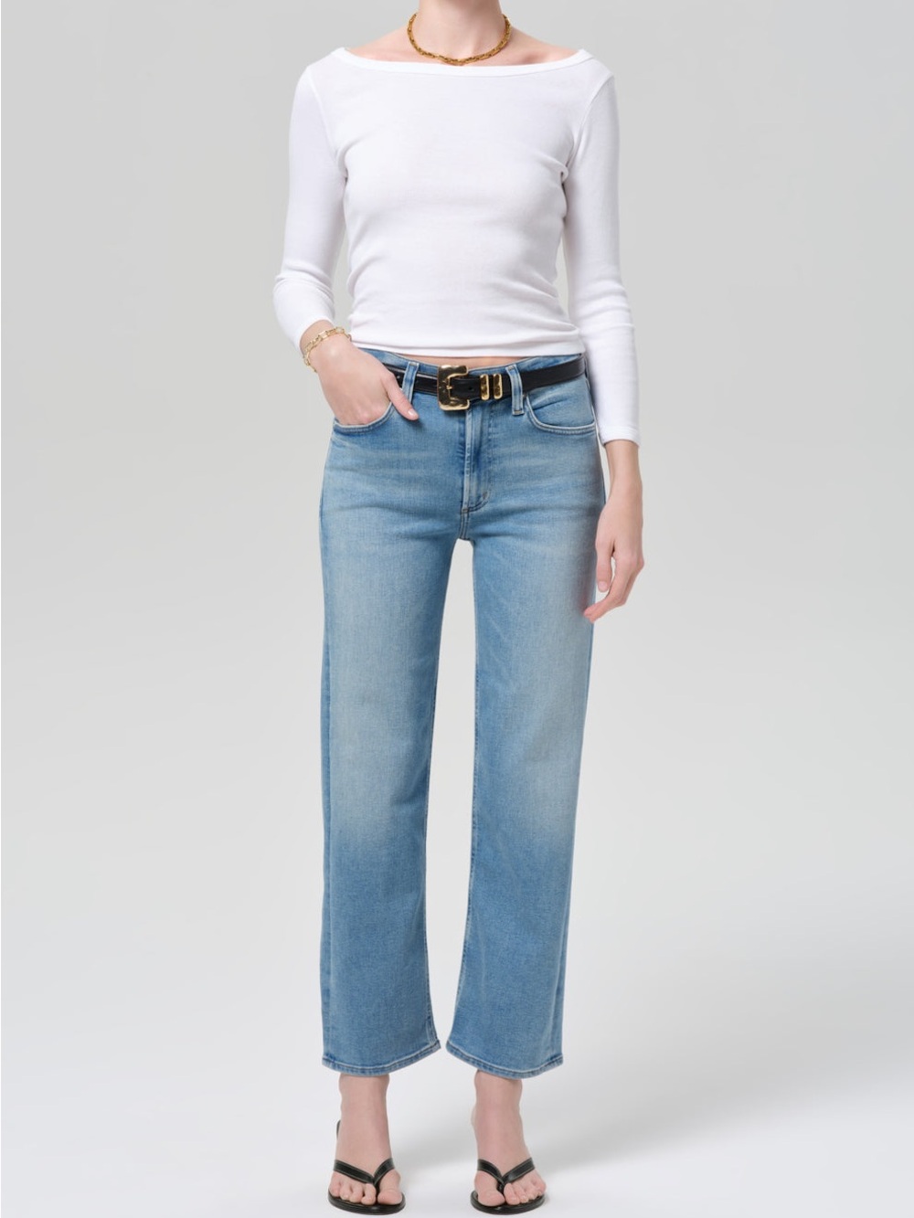 NEW Citizens Of Humanity Palma Straight Clean Hem in Celeste Size 27